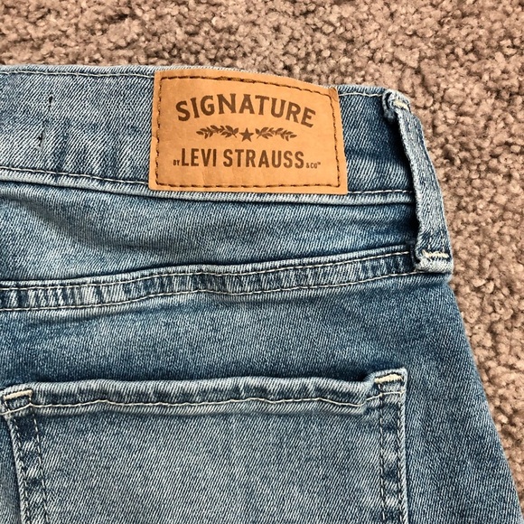 Signature Levi Strauss Utility Belted Slim Crop Denim Jeans Womens W25 - Picture 10 of 11